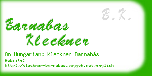 barnabas kleckner business card